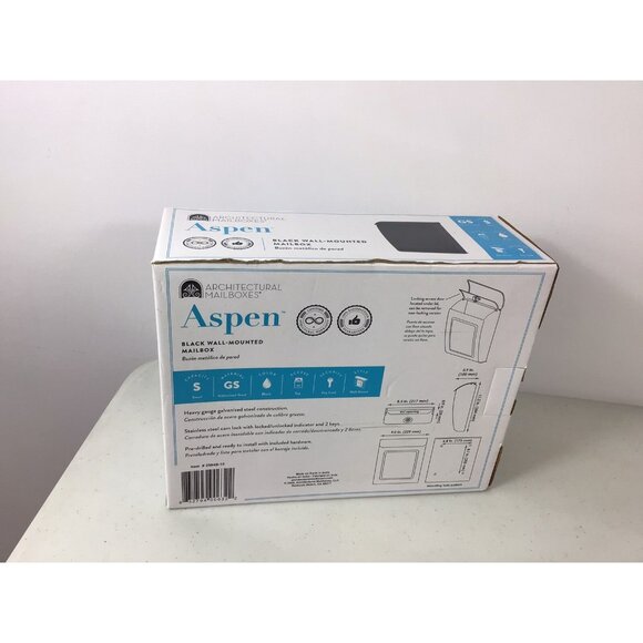 Aspen Mailbox Black Metal Wall Mount New - Picture 5 of 6